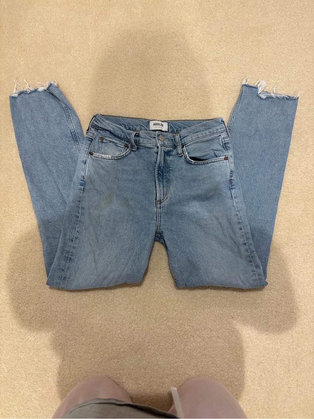 Agolde Light Wash Straight Leg Jeans